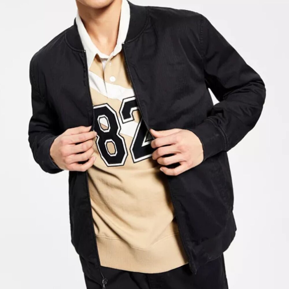 Sun + Stone Classic Black Bomber Jacket